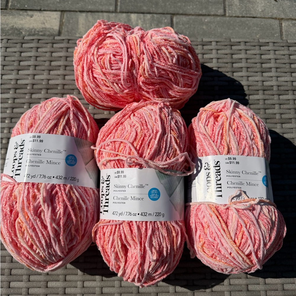 Loops & Threads skinny chenille yarn!! In the color orange stripe - Picture 2 of 5